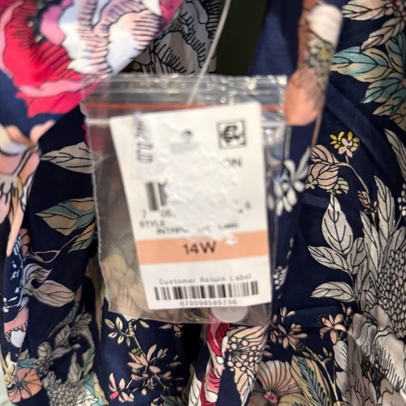 Charter Club Womens Relaxed Fit 14W 100% Cotton Flower Tropical Porint Shirt - Picture 10 of 11